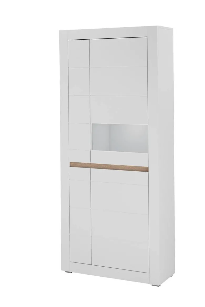Vitrine Chester weiß matt B/H/T: ca. 85x198x35 cm