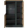 Vitrine Corte Eiche Evoke Coast Nachbildung grau B/H/T: ca. 104x164x40 cm