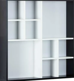 Vitrine Decem weiß schwarz MDF B/H/T: ca. 70x70x13 cm