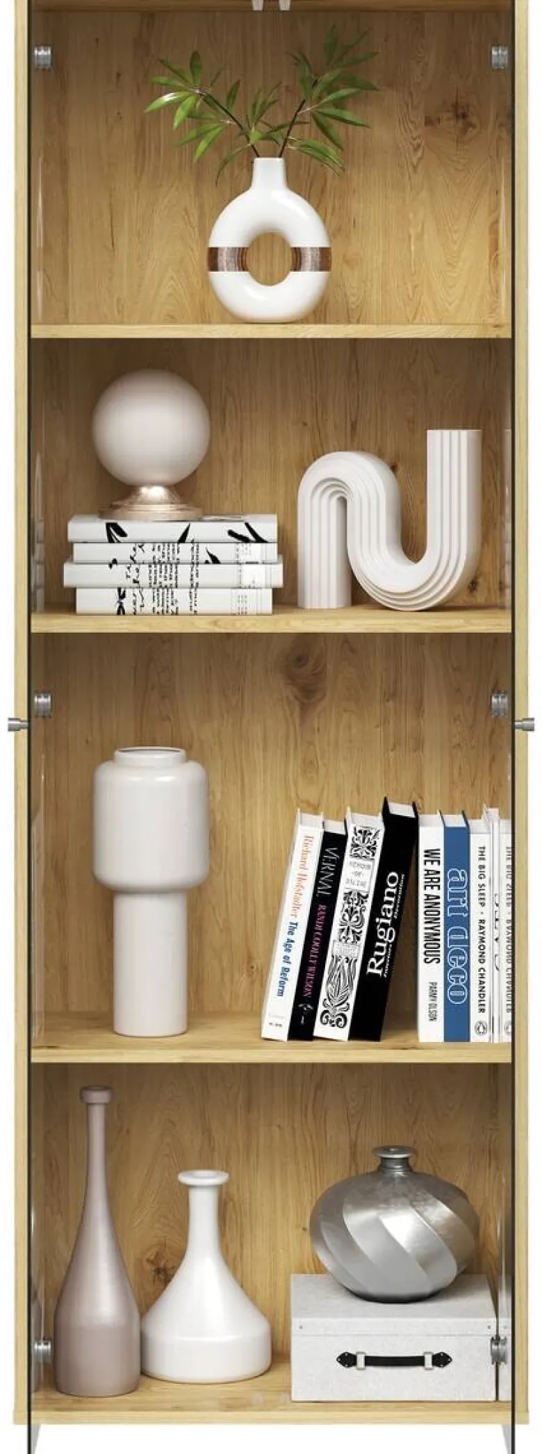 Vitrine Eiche Artisan Nachbildung B/H/T: ca. 61x171x33 cm