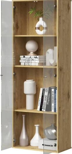 Vitrine Eiche Artisan Nachbildung B/H/T: ca. 61x171x33 cm