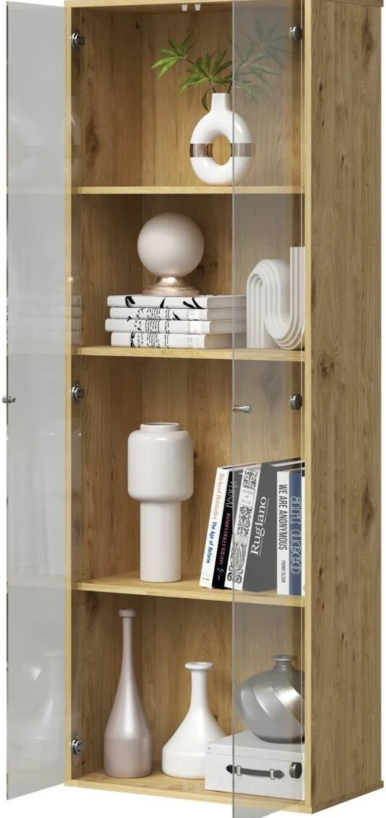 Vitrine Eiche Artisan Nachbildung B/H/T: ca. 61x171x33 cm