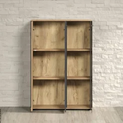 Vitrine Esteban anthrazit Eiche Evoke Coast Nachbildung B/H/T: ca. 90x132x34 cm