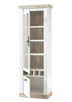 Vitrine Florenz weiß Pinie B/H/T: ca. 70x201x37 cm