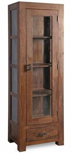 Vitrine Genua Akazie dunkel B/H/T: ca. 50x175x40 cm