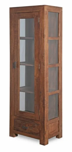 Vitrine Genua Akazie dunkel B/H/T: ca. 50x175x40 cm
