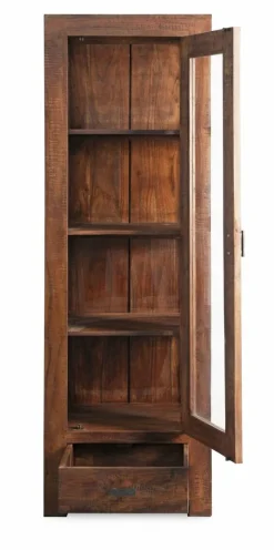 Vitrine Genua Akazie dunkel B/H/T: ca. 50x175x40 cm