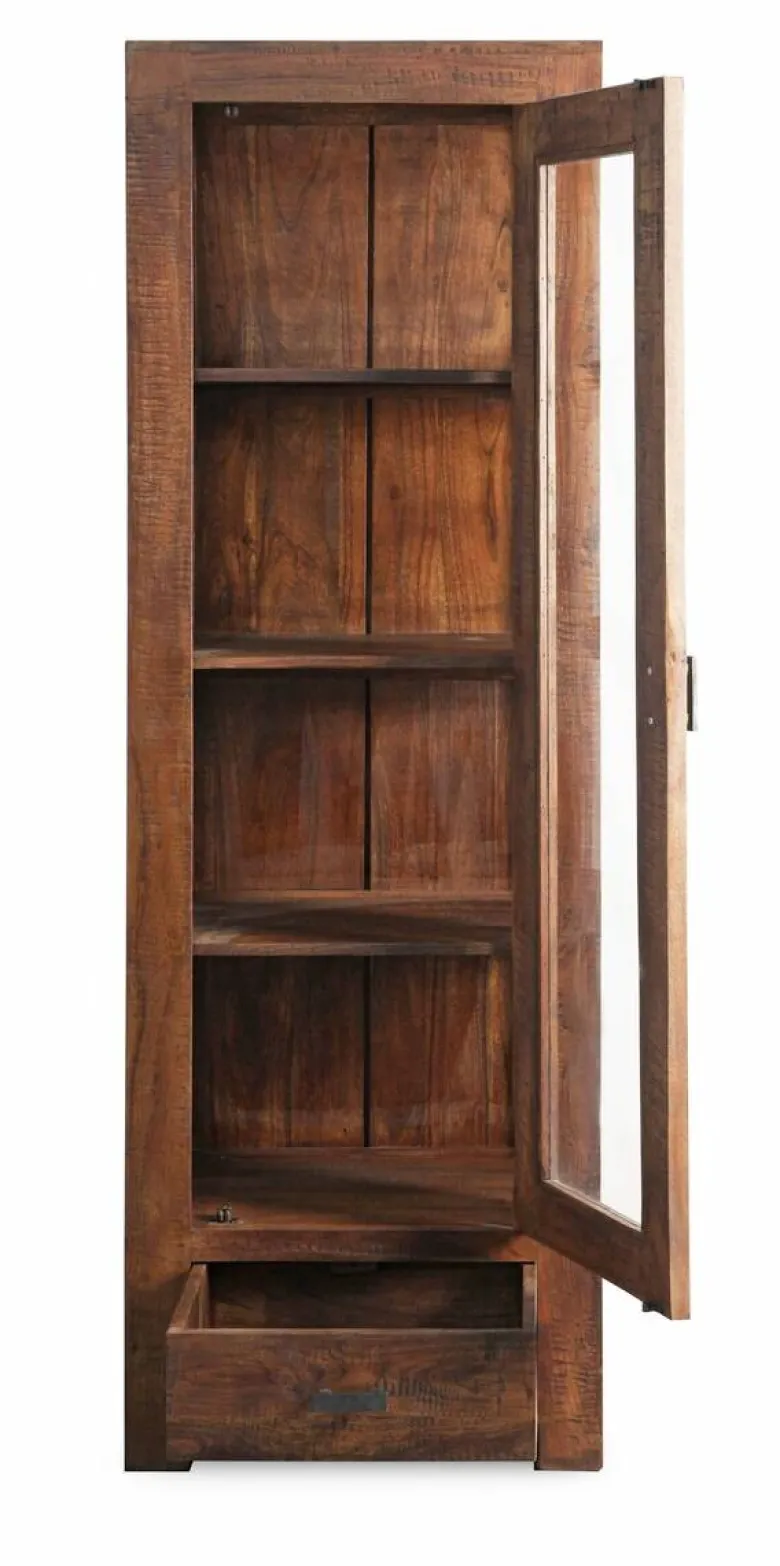 Vitrine Genua Akazie dunkel B/H/T: ca. 50x175x40 cm