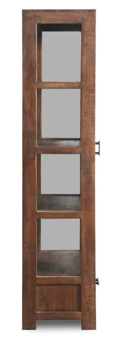 Vitrine Genua Akazie dunkel B/H/T: ca. 50x175x40 cm