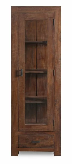 Vitrine Genua Akazie dunkel B/H/T: ca. 50x175x40 cm