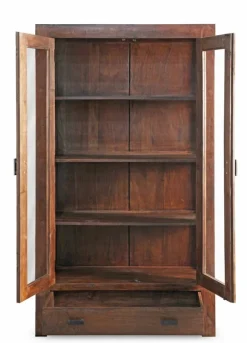 Vitrine Genua Akazie dunkel B/H/T: ca. 100x175x40 cm