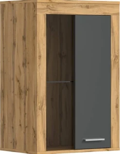 Vitrine Jam Eiche Wotan Nachbildung grau B/H/T: ca. 60x86x35 cm