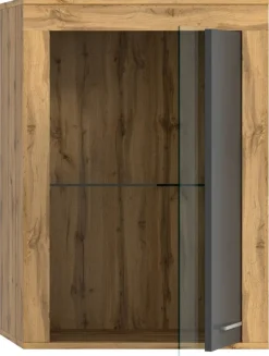 Vitrine Jam Eiche Wotan Nachbildung grau B/H/T: ca. 60x86x35 cm