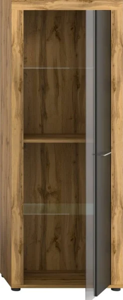 Vitrine Jam Eiche Wotan Nachbildung grau B/H/T: ca. 60x159x35 cm