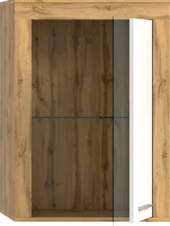 Vitrine Jam Eiche Wotan Nachbildung weiß B/H/T: ca. 60x86x35 cm