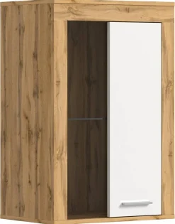 Vitrine Jam Eiche Wotan Nachbildung weiß B/H/T: ca. 60x86x35 cm