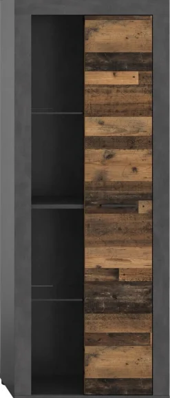 Vitrine Jam Matera Nachbildung Old Wood Nachbildung B/H/T: ca. 159x60x35 cm