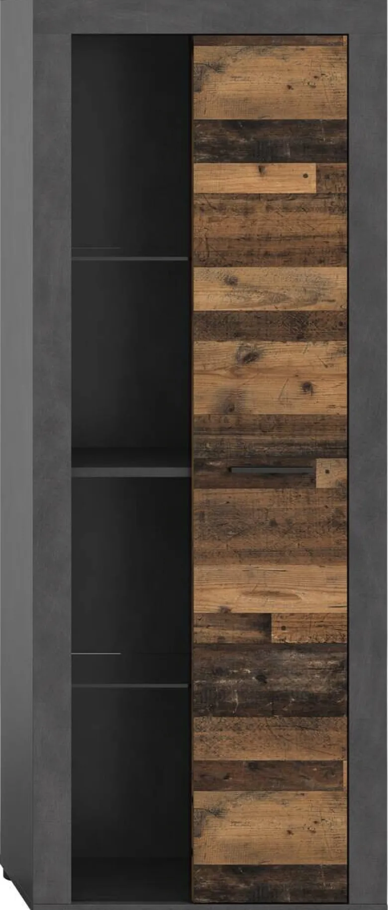 Vitrine Jam Matera Nachbildung Old Wood Nachbildung B/H/T: ca. 159x60x35 cm