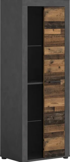 Vitrine Jam Matera Nachbildung Old Wood Nachbildung B/H/T: ca. 159x60x35 cm
