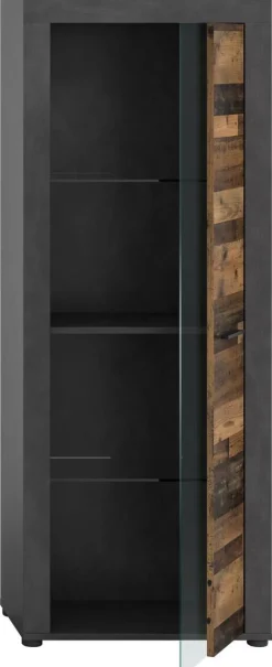 Vitrine Jam Matera Nachbildung Old Wood Nachbildung B/H/T: ca. 159x60x35 cm