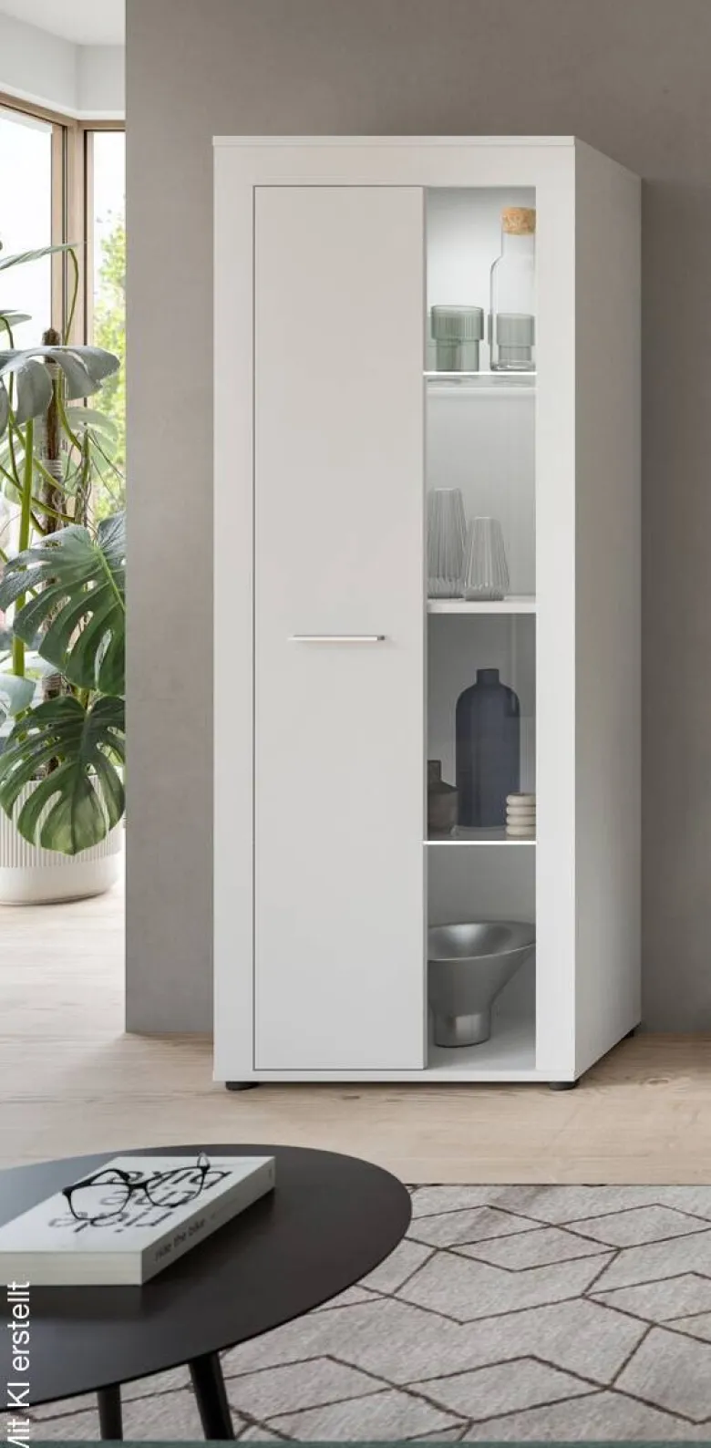Vitrine Jam weiß B/H/T: ca. 60x159x35 cm