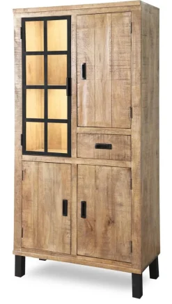 Vitrine Kali latte Mango B/H/T: ca. 88x180x40 cm