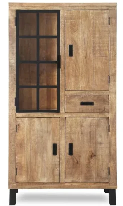 Vitrine Kali latte Mango B/H/T: ca. 88x180x40 cm