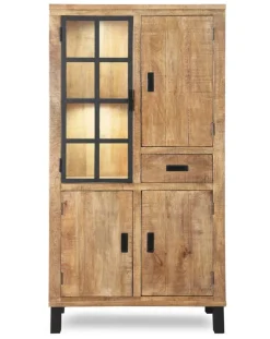 Vitrine Kali latte Mango B/H/T: ca. 88x180x40 cm