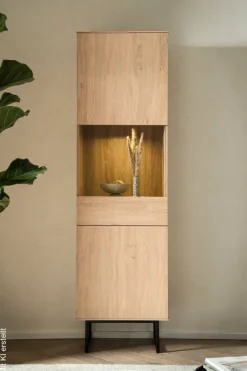 Vitrine Kalmar Oak Stone Nachbildung B/H/T: ca. 58x200x40 cm
