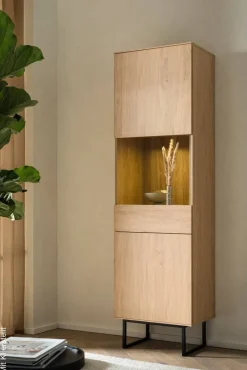 Vitrine Kalmar Oak Stone Nachbildung B/H/T: ca. 58x200x40 cm
