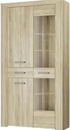 Vitrine Lorenzo Eiche Sonoma Nachbildung B/H/T: ca. 105x197x38 cm