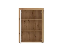 Vitrine Mallorca Plus Eiche Artisan Nachbildung weiß B/H/T: ca. 90x123x35 cm