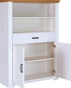 Vitrine Maluno weiß lackiert Holz B/H/L: ca. 41x163x117,2 cm