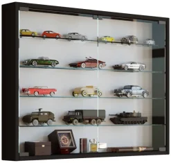 Vitrine Mandosa L schwarz Holzwerkstoff Glas B/H/T: ca. 80x60x10 cm