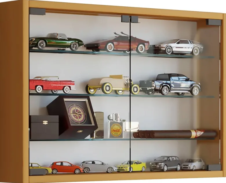 Vitrine Mandosa M buche Nachbildung Holzwerkstoff Glas B/H/T: ca. 60x40x10 cm