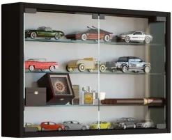 Vitrine Mandosa M schwarz Holzwerkstoff Glas B/H/T: ca. 60x40x10 cm