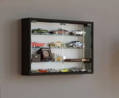 Vitrine Mandosa M schwarz Holzwerkstoff Glas B/H/T: ca. 60x40x10 cm