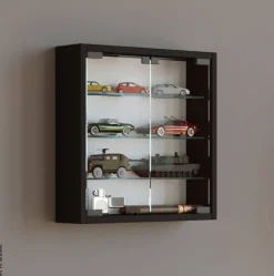 Vitrine Mandosa S schwarz Holzwerkstoff Glas B/H/T: ca. 40x40x10 cm
