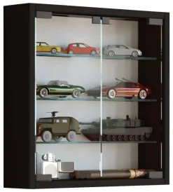 Vitrine Mandosa S schwarz Holzwerkstoff Glas B/H/T: ca. 40x40x10 cm