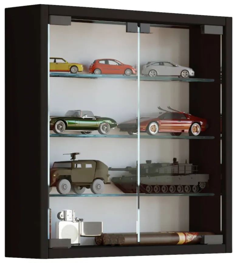 Vitrine Mandosa S schwarz Holzwerkstoff Glas B/H/T: ca. 40x40x10 cm