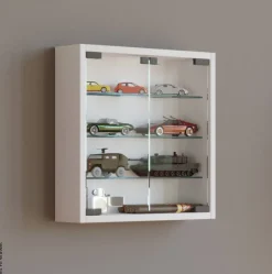 Vitrine Mandosa S weiß Holzwerkstoff Glas B/H/T: ca. 40x40x10 cm