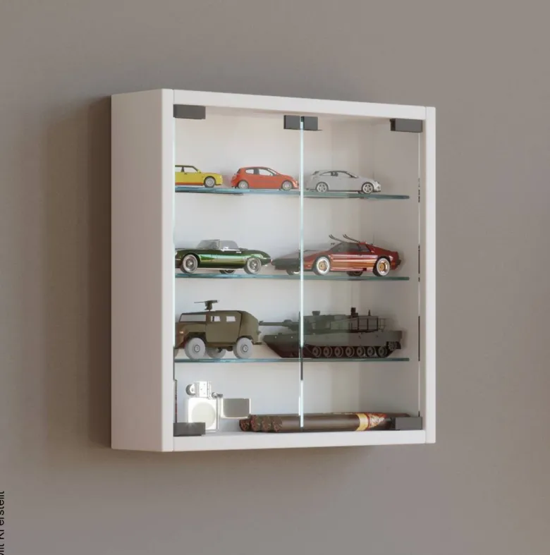 Vitrine Mandosa S weiß Holzwerkstoff Glas B/H/T: ca. 40x40x10 cm