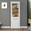 Vitrine Marlon Eiche Evoke Coast Nachbildung weiß Hochglanz B/H/T: ca. 65x192x40 cm