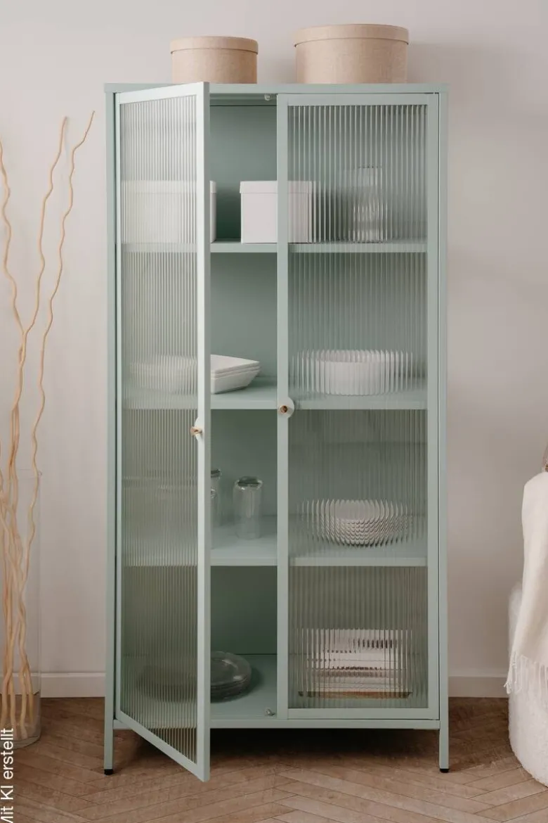 Vitrine Milton mint B/H/T: ca. 80x160x40 cm