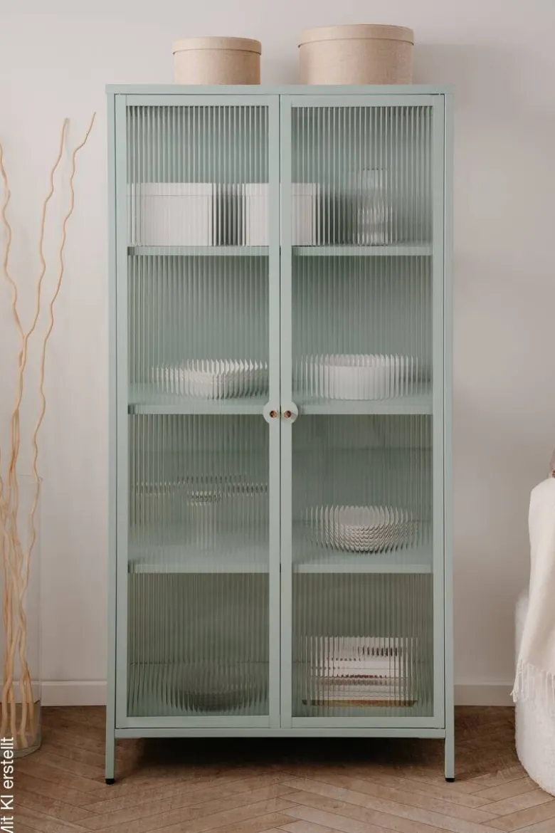 Vitrine Milton mint B/H/T: ca. 80x160x40 cm