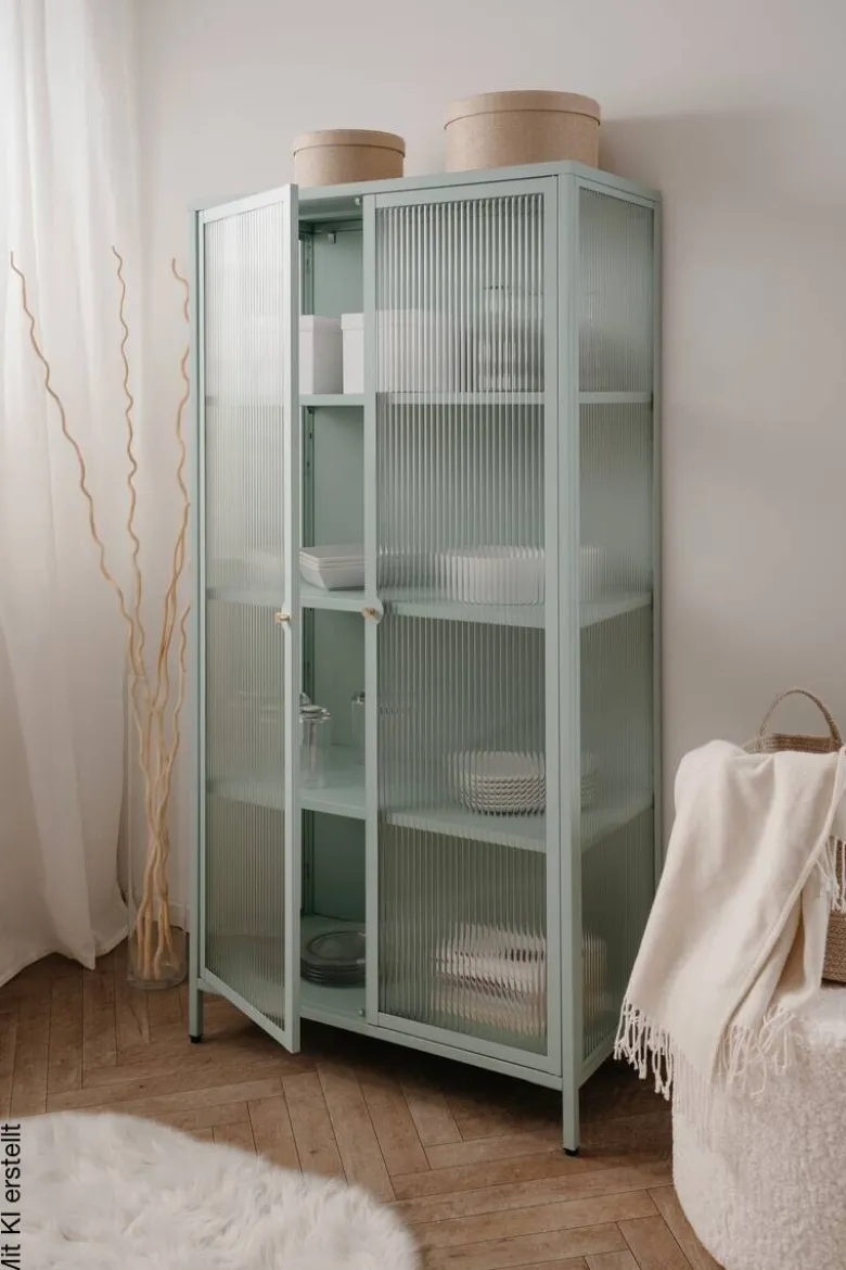 Vitrine Milton mint B/H/T: ca. 80x160x40 cm