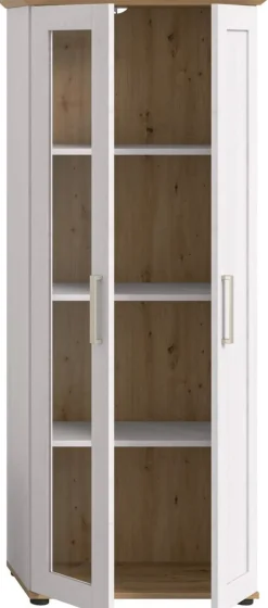 Vitrinenschrank VERONA Lärche Nachbildung Eiche Nachbildung B/H/T: ca. 64x161x37 cm