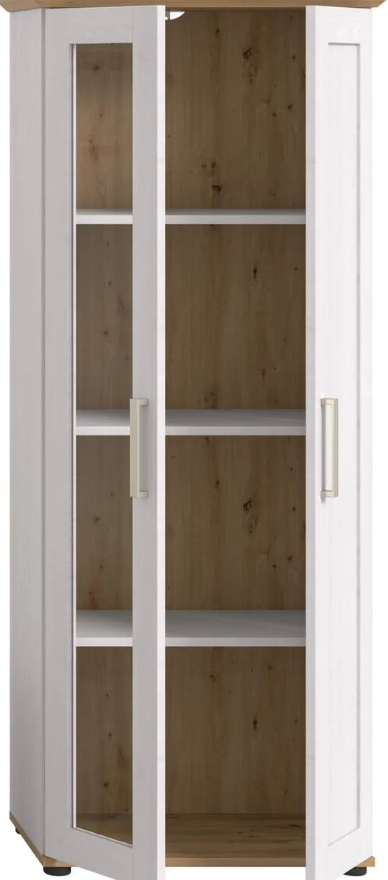 Vitrinenschrank VERONA Lärche Nachbildung Eiche Nachbildung B/H/T: ca. 64x161x37 cm