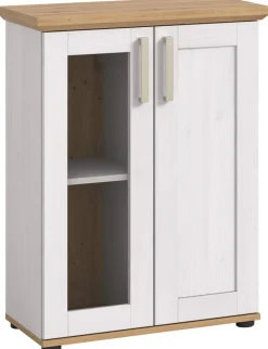 Vitrinenschrank VERONA Lärche Nachbildung Eiche Nachbildung B/H/T: ca. 64x88x37 cm