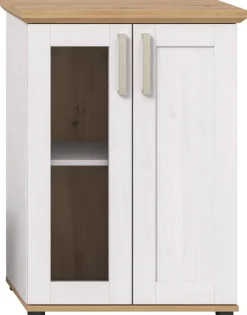 Vitrinenschrank VERONA Lärche Nachbildung Eiche Nachbildung B/H/T: ca. 64x88x37 cm